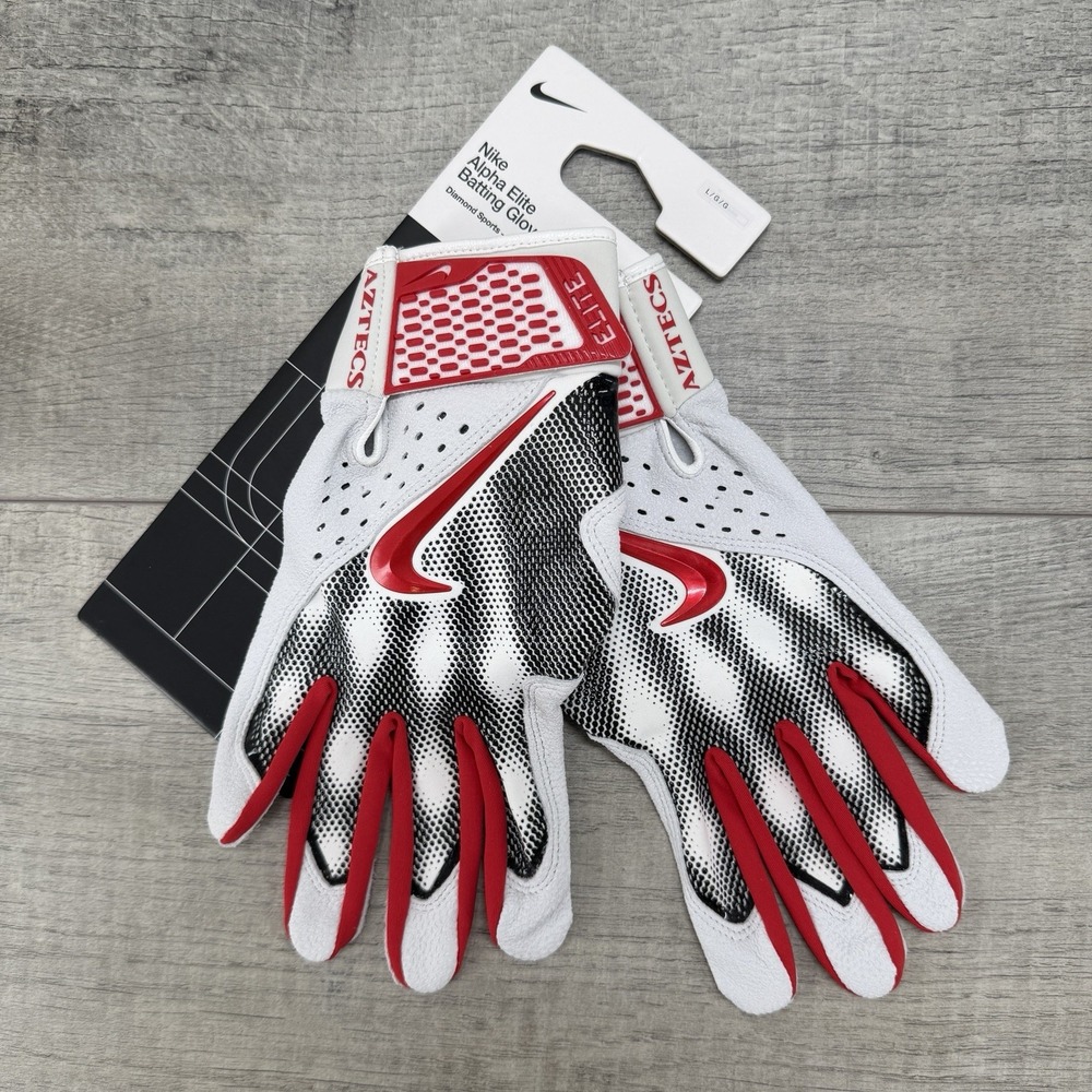Nike Alpha Elite Batting Gloves San Diego State Aztecs Team Issued PE Men's L
